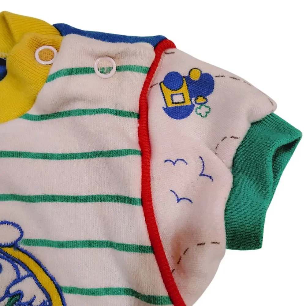 VTG Infant Baby Boy 0-3 Months Childwise Beach Buggy Dog Car BlueGreenYell Shirt